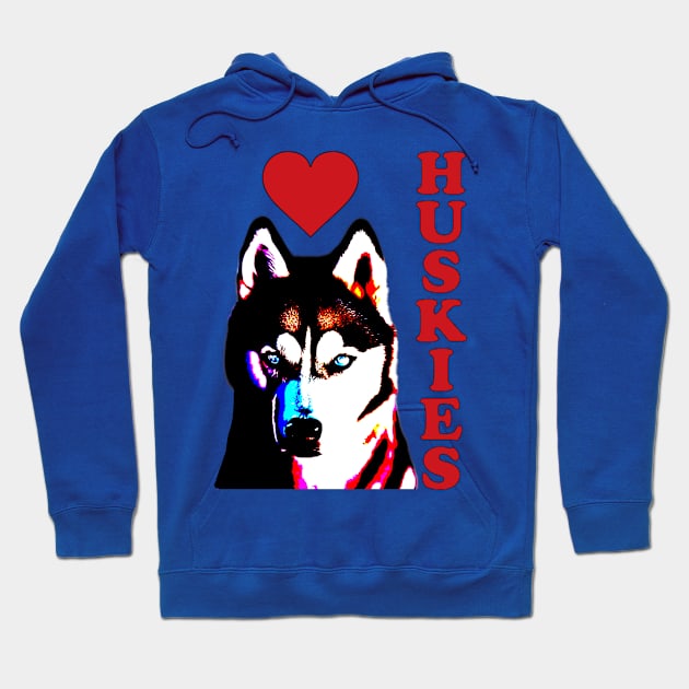 Love Huskies Hoodie by Artsimple247